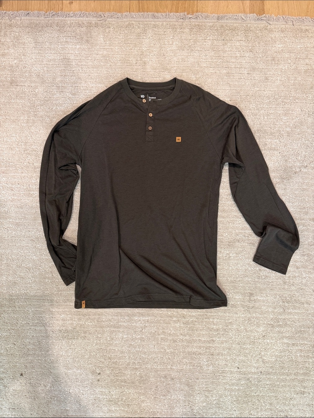 Treeblend Men’s Long Sleeve Henley Shirt - Dark Brown